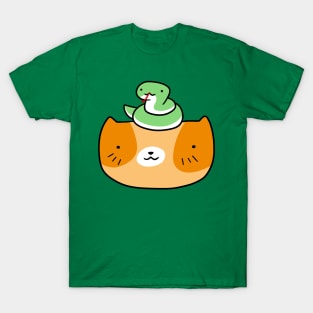 Cat Face and Snake T-Shirt